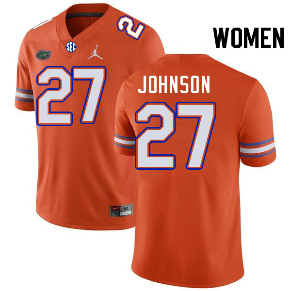 Women #27 Dijon Johnson Florida Gators College Football Jerseys Stitched-Orange